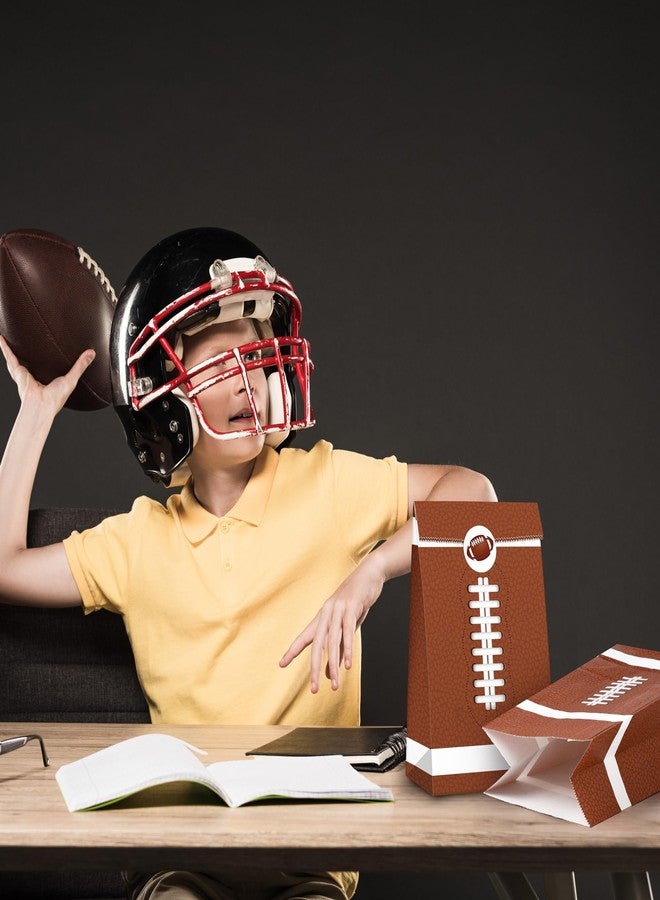 MIMIND 24 Pack Football Party Gift Bags 9.4 x 5.1 x 3.1 Inch Football Goodie Bags with Stickers Paper Treat Bag for Sports Bowl Theme Party Favors - Image 5